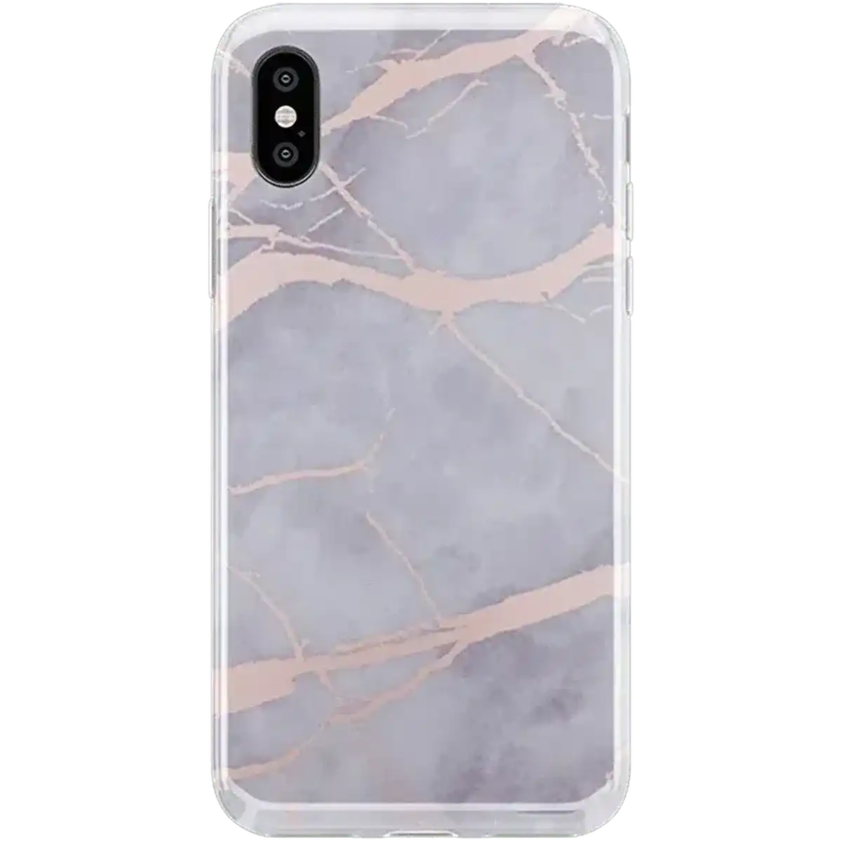 Touch of Lavender | Lavender Gray & Rose Gold Marble Case