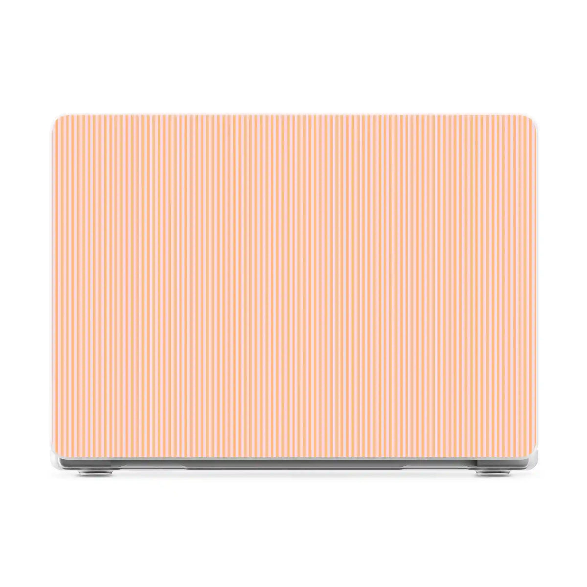 Stripes and the City | Orange & Pink Pinstripe Laptop Shell