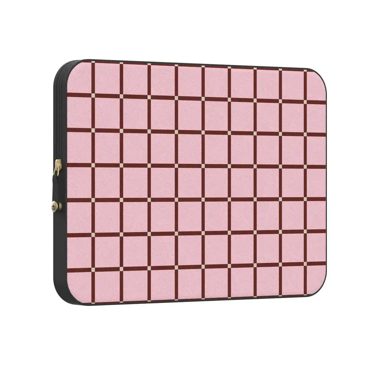 Uptown Gridlock | Pink Checkerboard Laptop Case