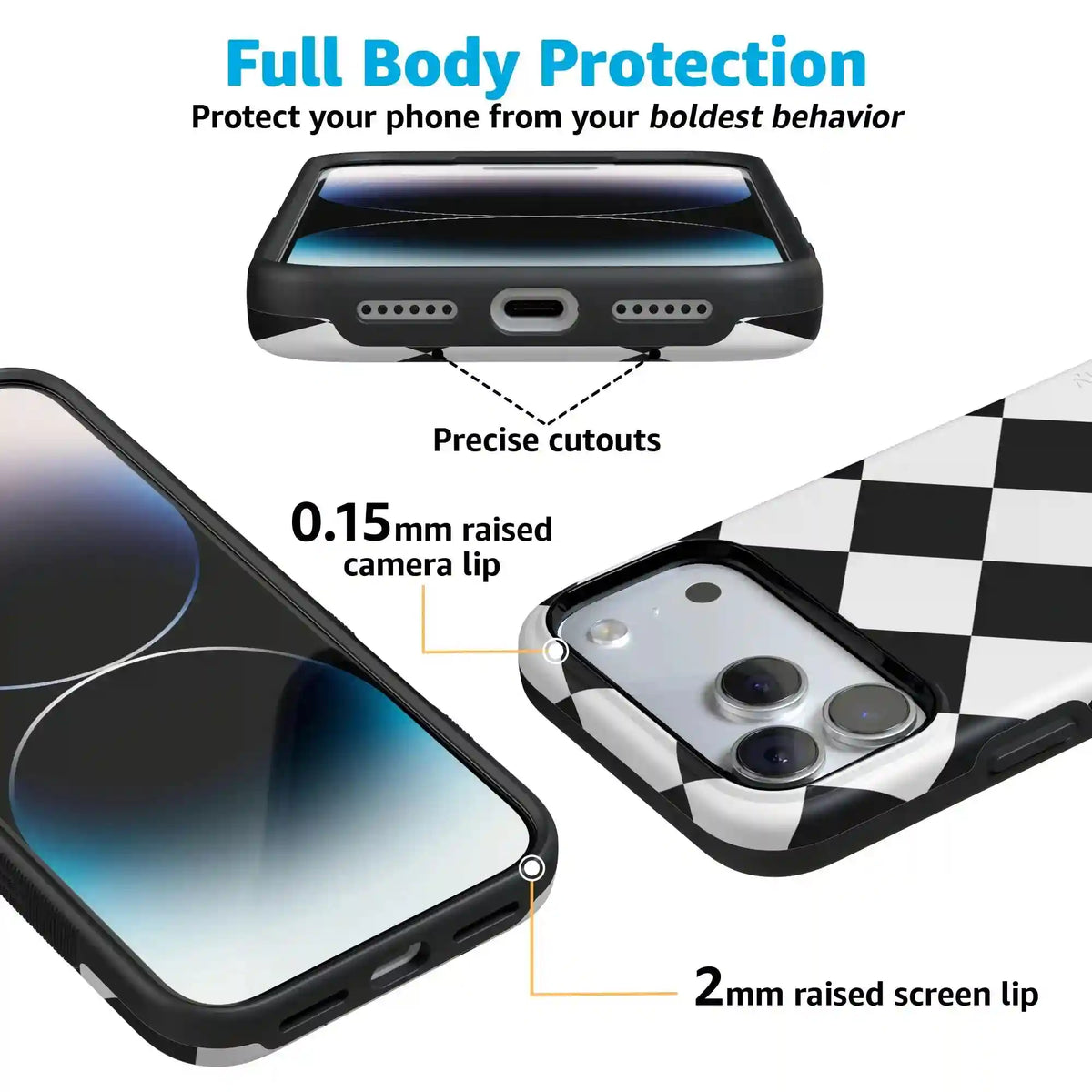 Black Checkerboard | High Contrast Design Case