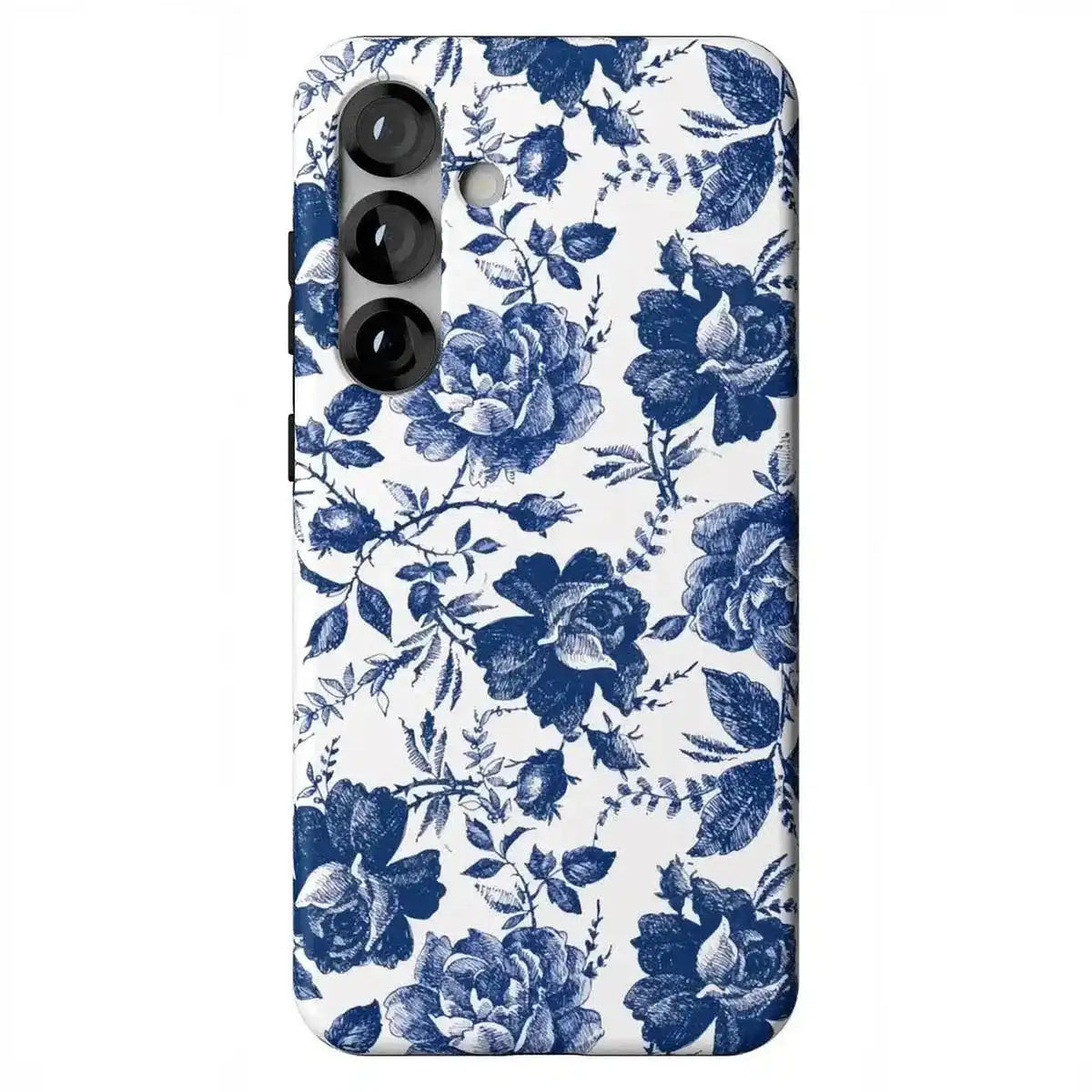 Rose to Fame | Blue & White Rose Floral Samsung Case