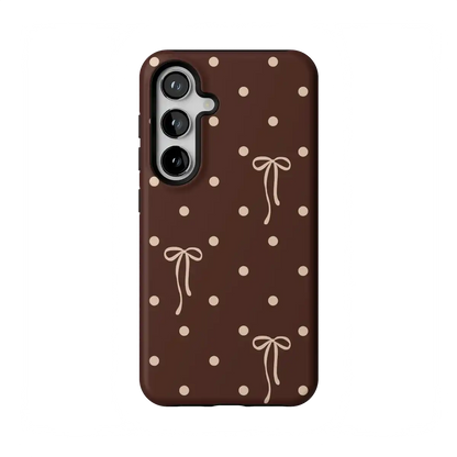 Teddy Bows | Brown Polka Dot Case