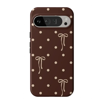 Teddy Bows | Brown Polka Dot Case