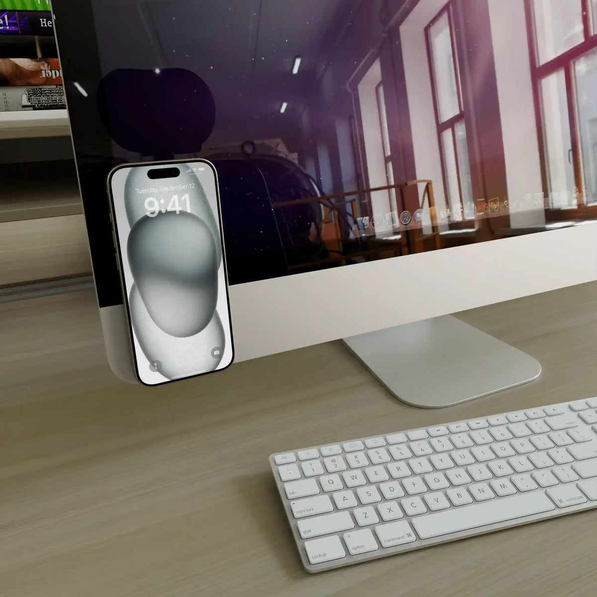 Grippy | Black Silicone Suction Phone Mount with MagSafe