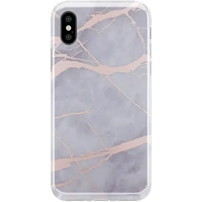 Touch of Lavender | Lavender Gray & Rose Gold Marble Case