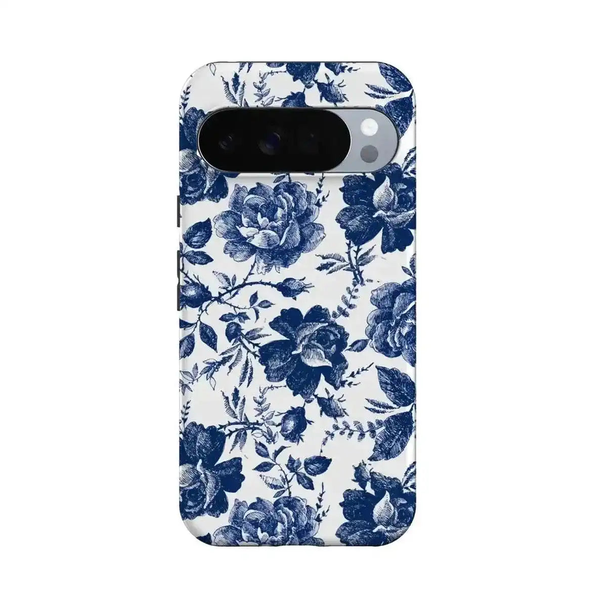 Rose to Fame | Blue & White Rose Floral Google Pixel Case