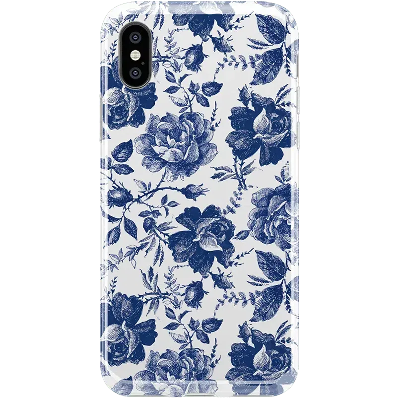 Rose to Fame | Blue & White Rose Floral Case