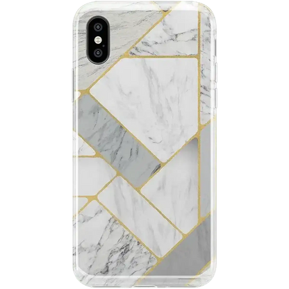 Sharp Lines | Geo White and Gold Marble Case