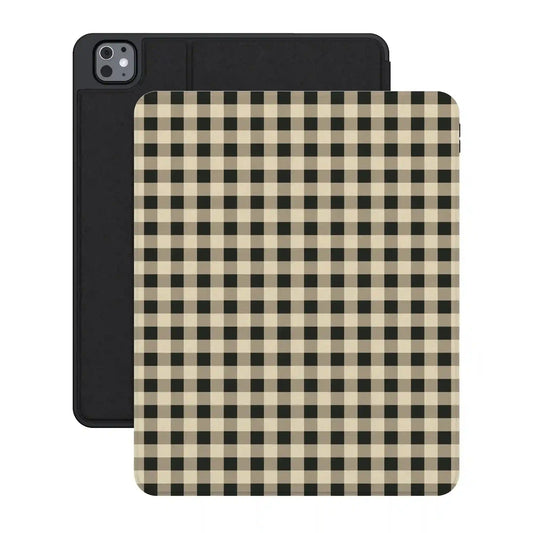 Cedar Lane | Black & Cream Gingham iPad Case