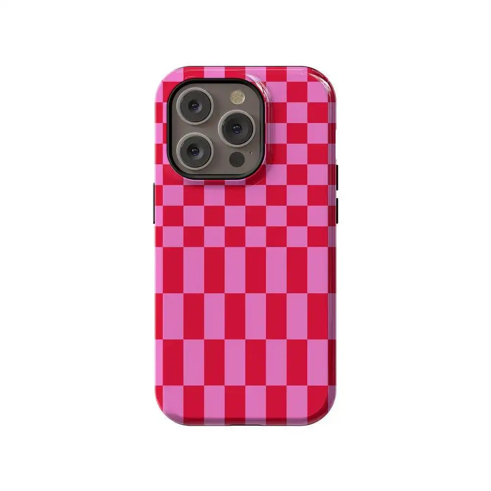 Vibe Check | Pink Checkerboard Case