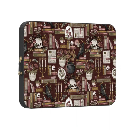 Gothic Noir | Spooky Bookshelf Laptop Case