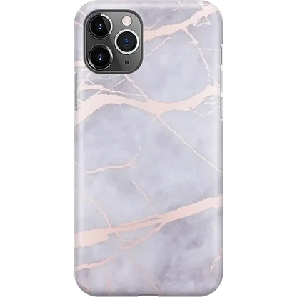 Touch of Lavender | Lavender Gray & Rose Gold Marble Case