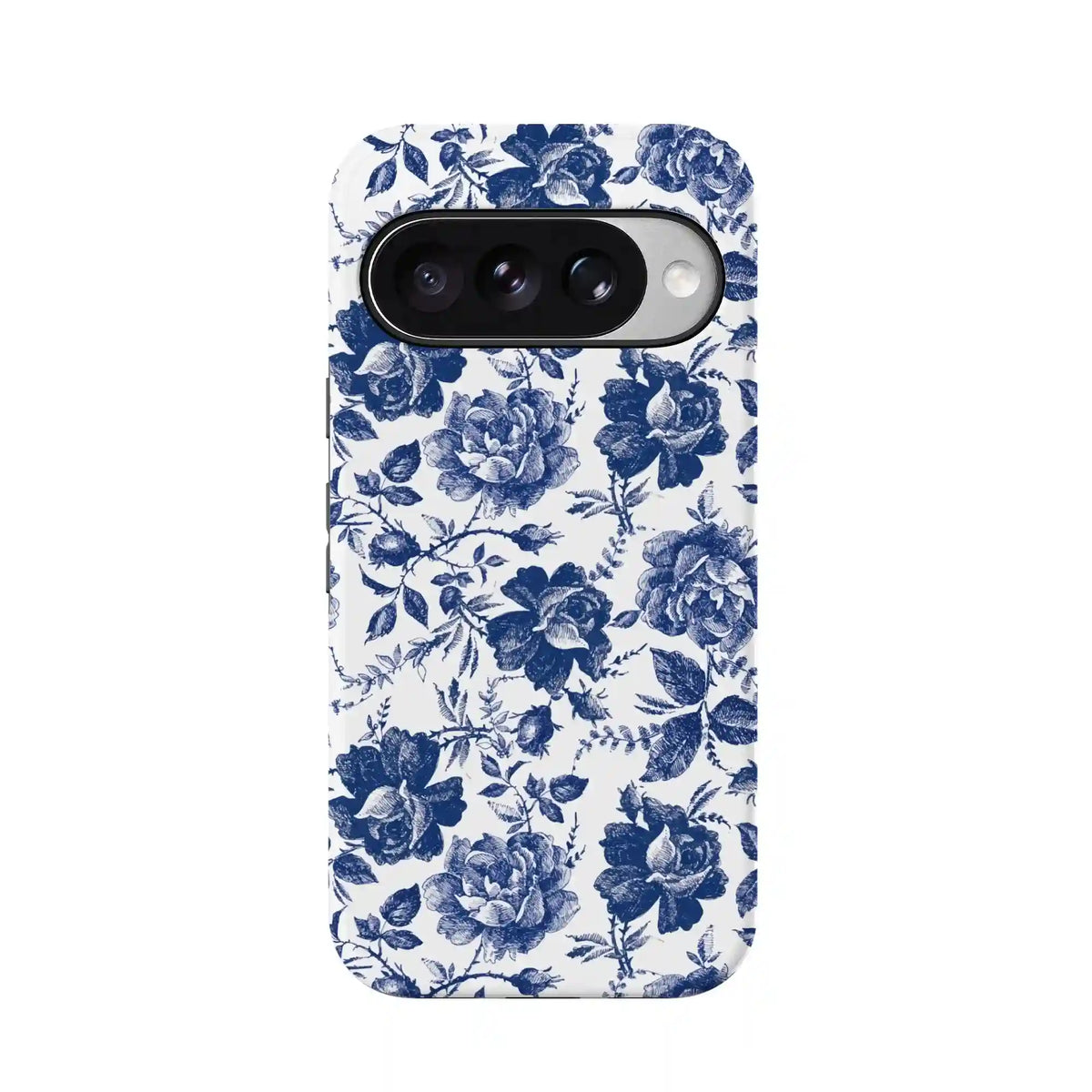 Rose to Fame | Blue & White Rose Floral Google Pixel Case