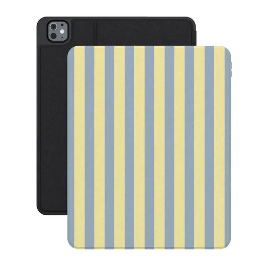 Coastline Stripes | Blue & Yellow iPad Case