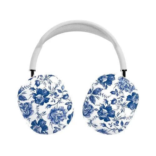 Rose to Fame | Blue & White Rose Floral AirPods Max Case