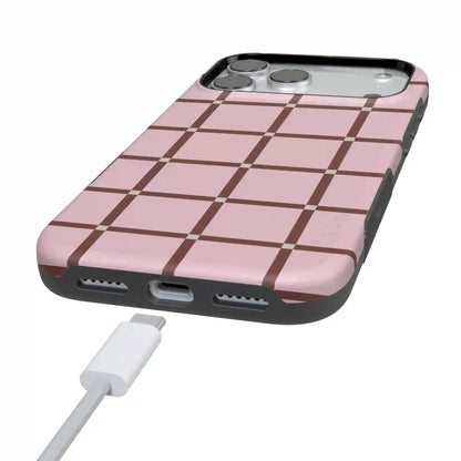 Uptown Gridlock | Pink Checkerboard Case