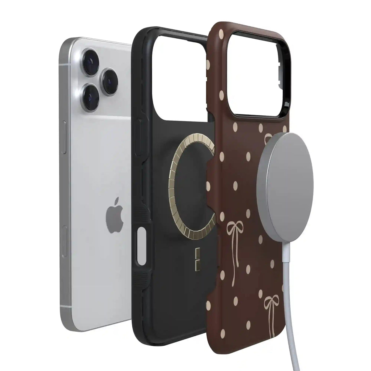Teddy Bows | Brown Polka Dot Case