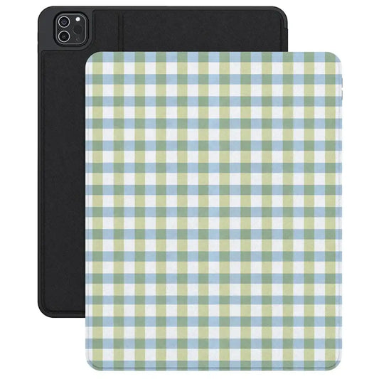 Pastel Picnic | Blue & Green Gingham iPad Case