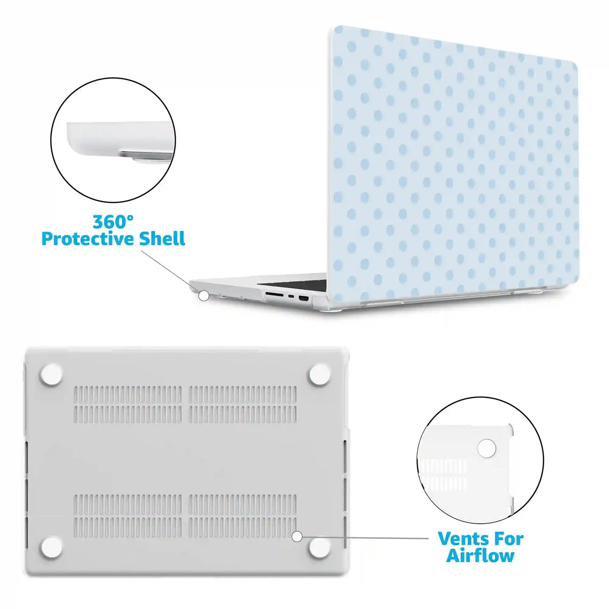 Spotted in SoHo | Light Blue Polka Dot Laptop Shell