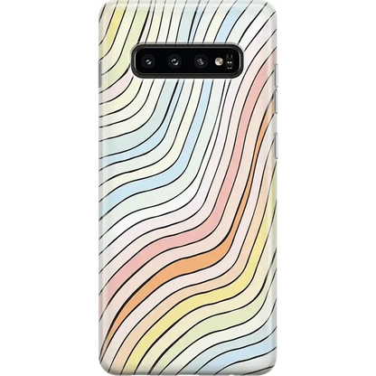 Ride The Wave | Pastel Rainbow Lined Samsung Case