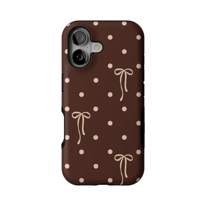 Teddy Bows | Brown Polka Dot Case