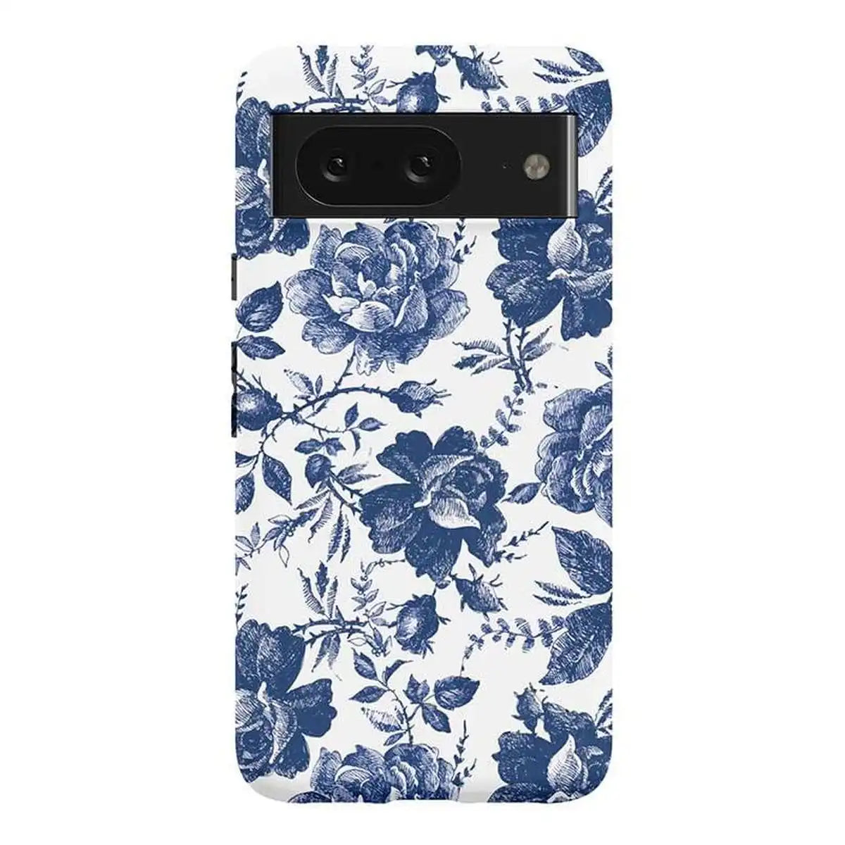 Rose to Fame | Blue & White Rose Floral Google Pixel Case