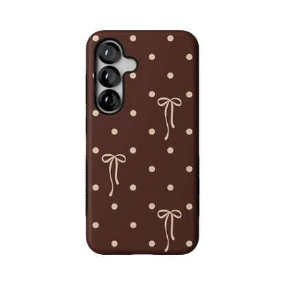 Teddy Bows | Brown Polka Dot Case