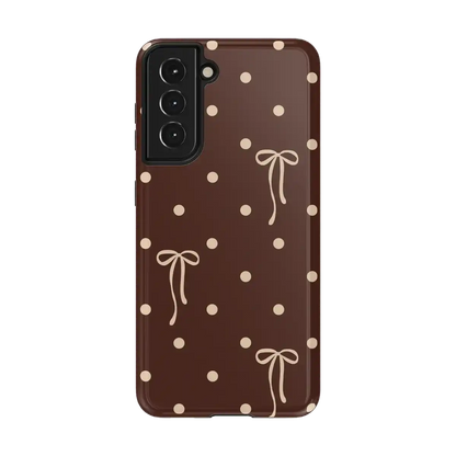 Teddy Bows | Brown Polka Dot Case