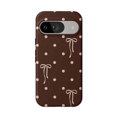 Teddy Bows | Brown Polka Dot Case