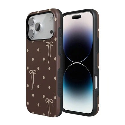 Teddy Bows | Brown Polka Dot Case