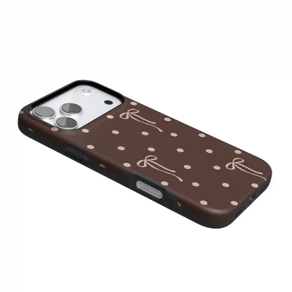 Teddy Bows | Brown Polka Dot Case