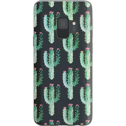 Cactus Patterned Clear Floral Samsung Case
