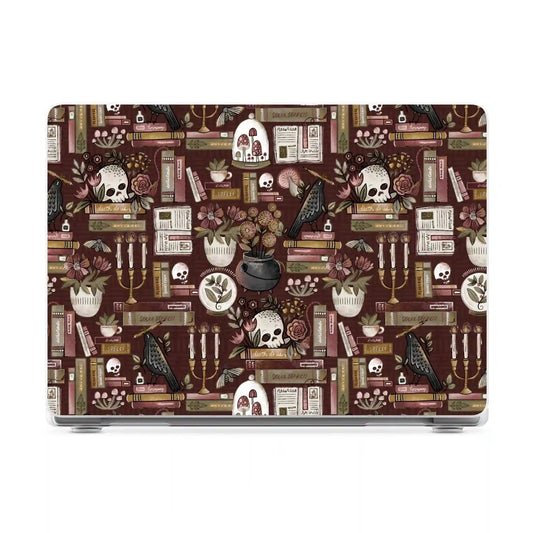 Gothic Noir | Spooky Bookshelf Laptop Shell