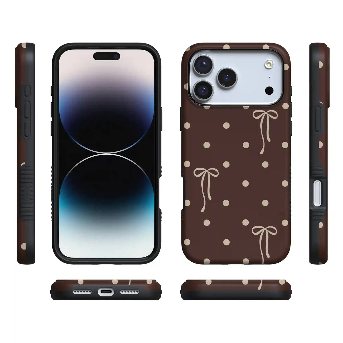 Teddy Bows | Brown Polka Dot Case