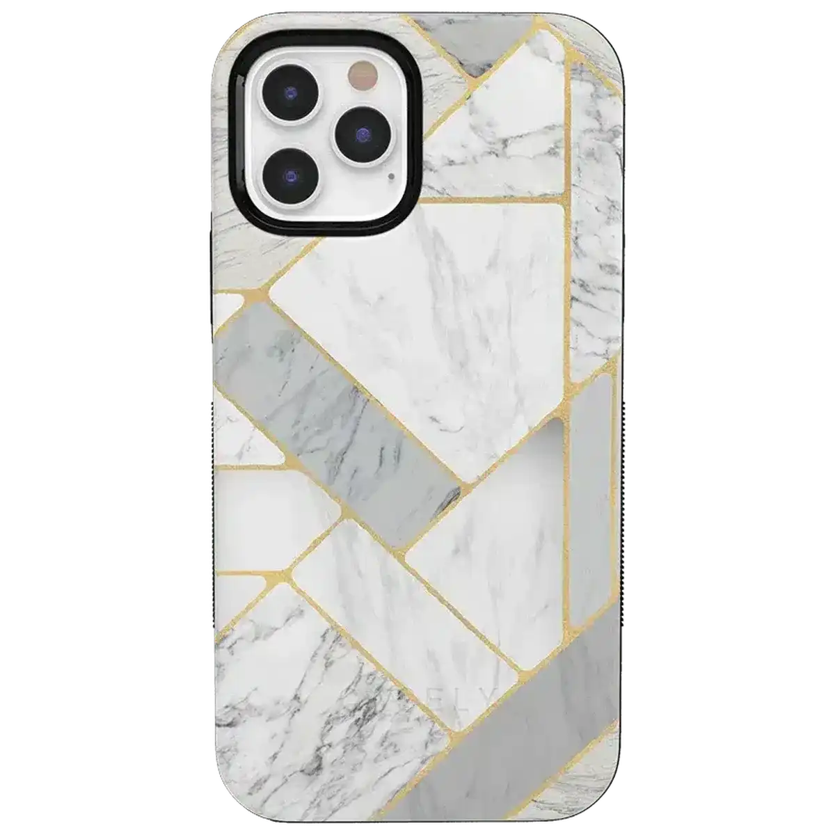 Sharp Lines | Geo White and Gold Marble Case