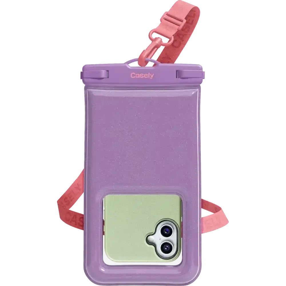 AquaBuddy | Lavender Waves Purple Shimmer Waterproof Phone Pouch