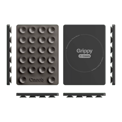 Grippy | Black Silicone Suction Phone Mount with MagSafe