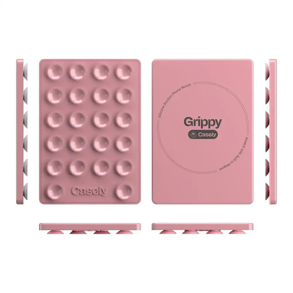 Grippy | Pink Silicone Suction Phone Mount with MagSafe