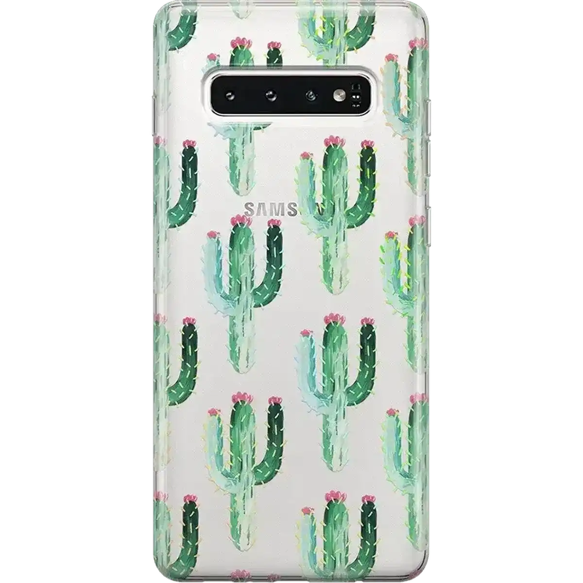 Cactus Patterned Clear Floral Samsung Case