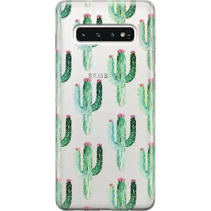 Cactus Patterned Clear Floral Samsung Case