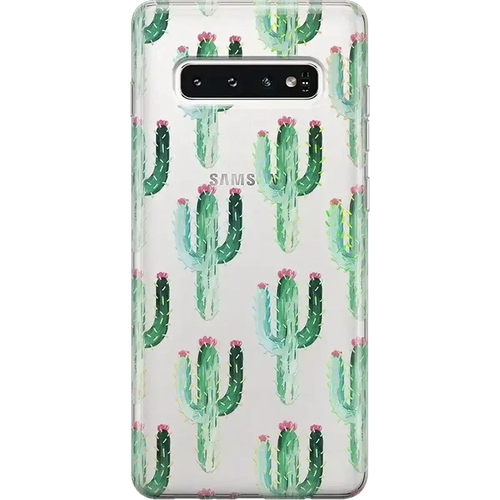 Cactus Patterned Clear Floral Samsung Case