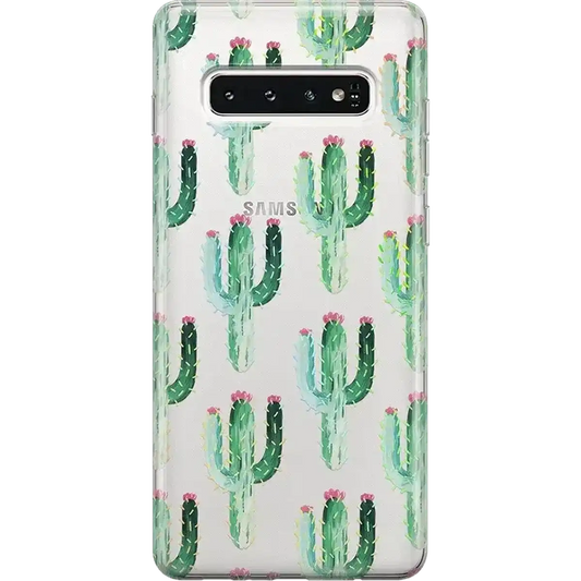Cactus Patterned Clear Floral Samsung Case