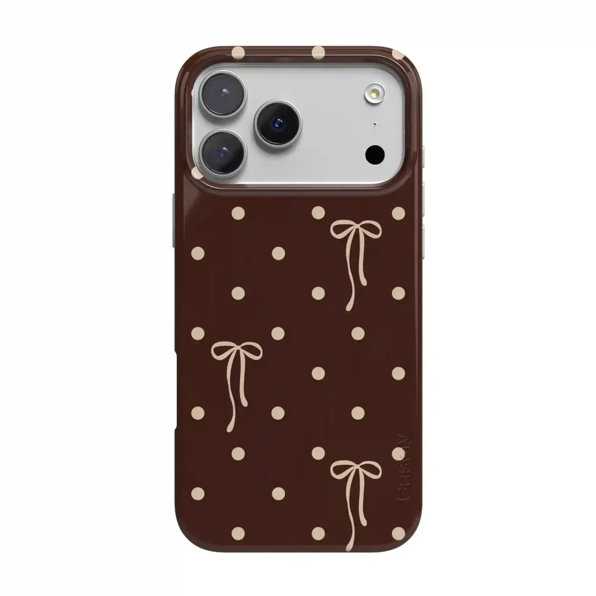 Teddy Bows | Brown Polka Dot Case
